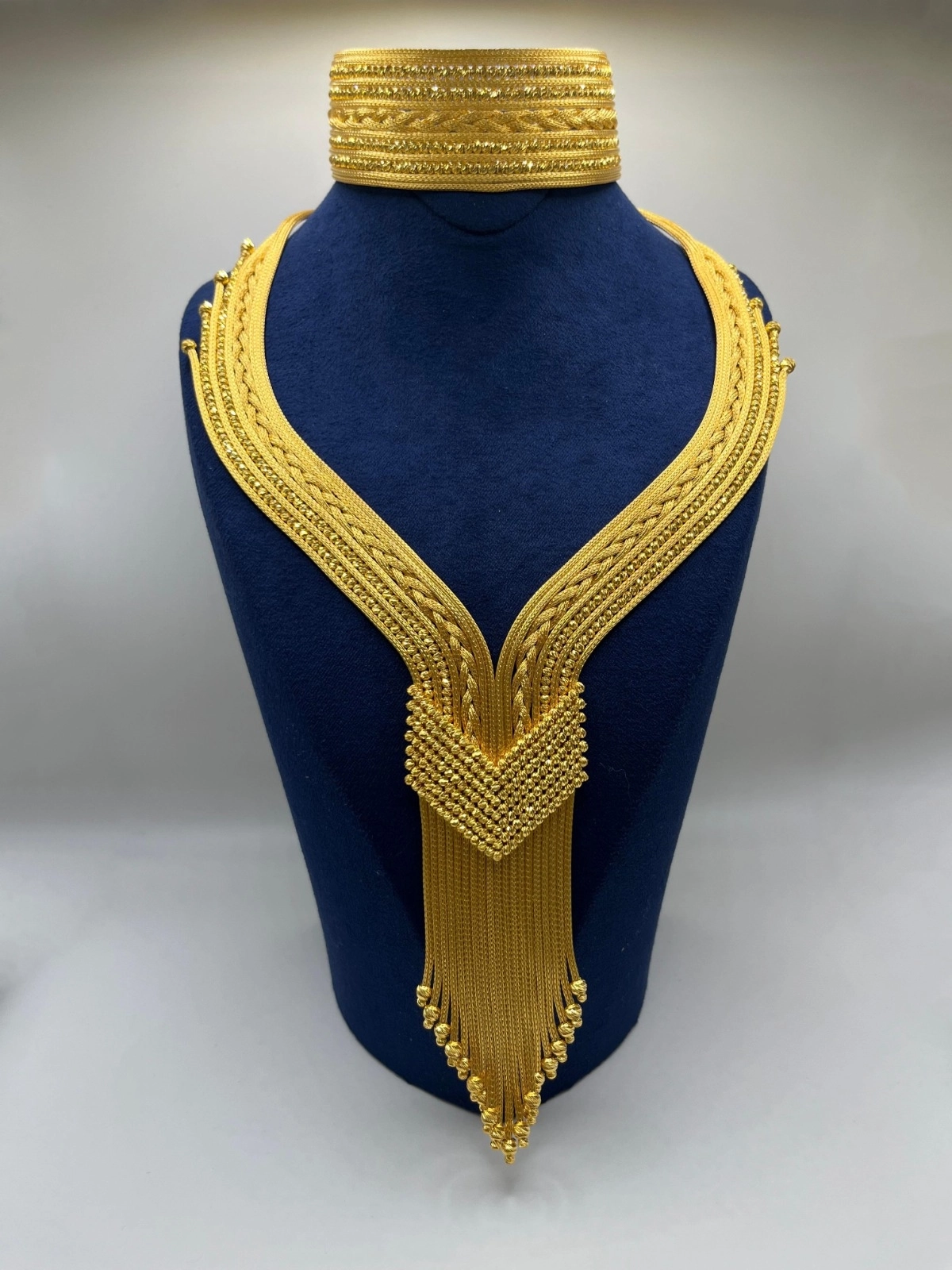 Altın Kaplamalı Dorika Gümüş Set (Küpesiz)