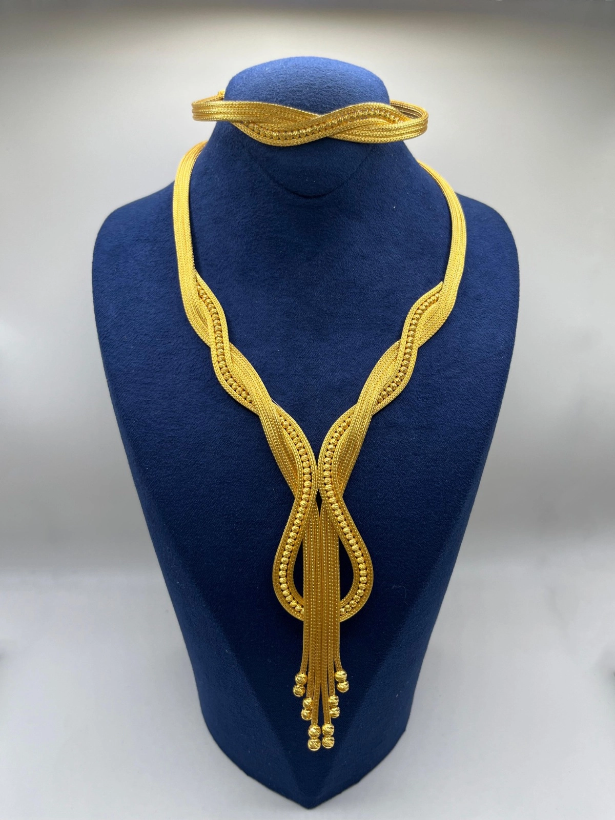 Altın Kaplamalı Dorika Gümüş Set (Küpesiz)