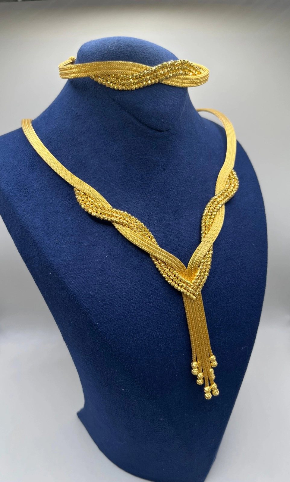 Altın Kaplamalı Dorika Gümüş Set (Küpesiz)