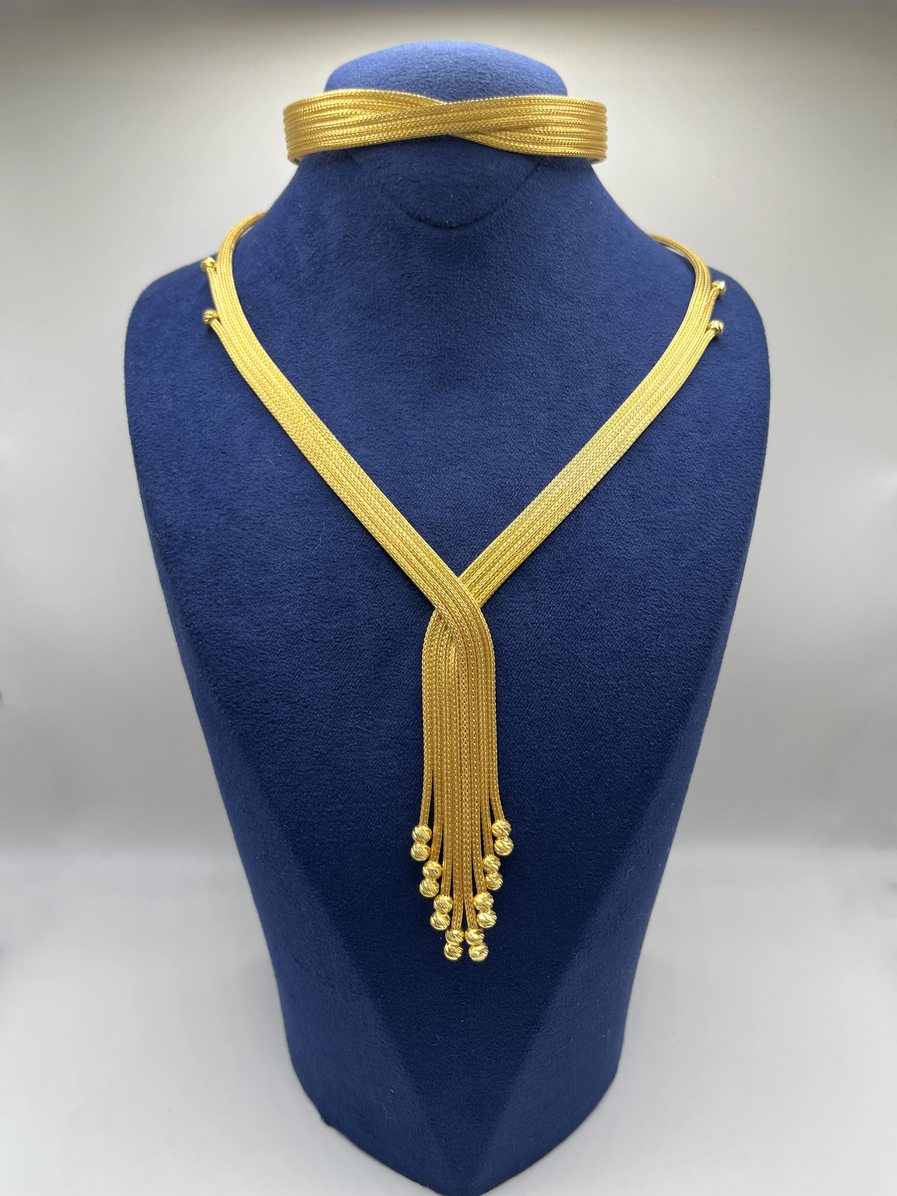 Altın Kaplamalı Dorika Gümüş Set (Küpesiz)