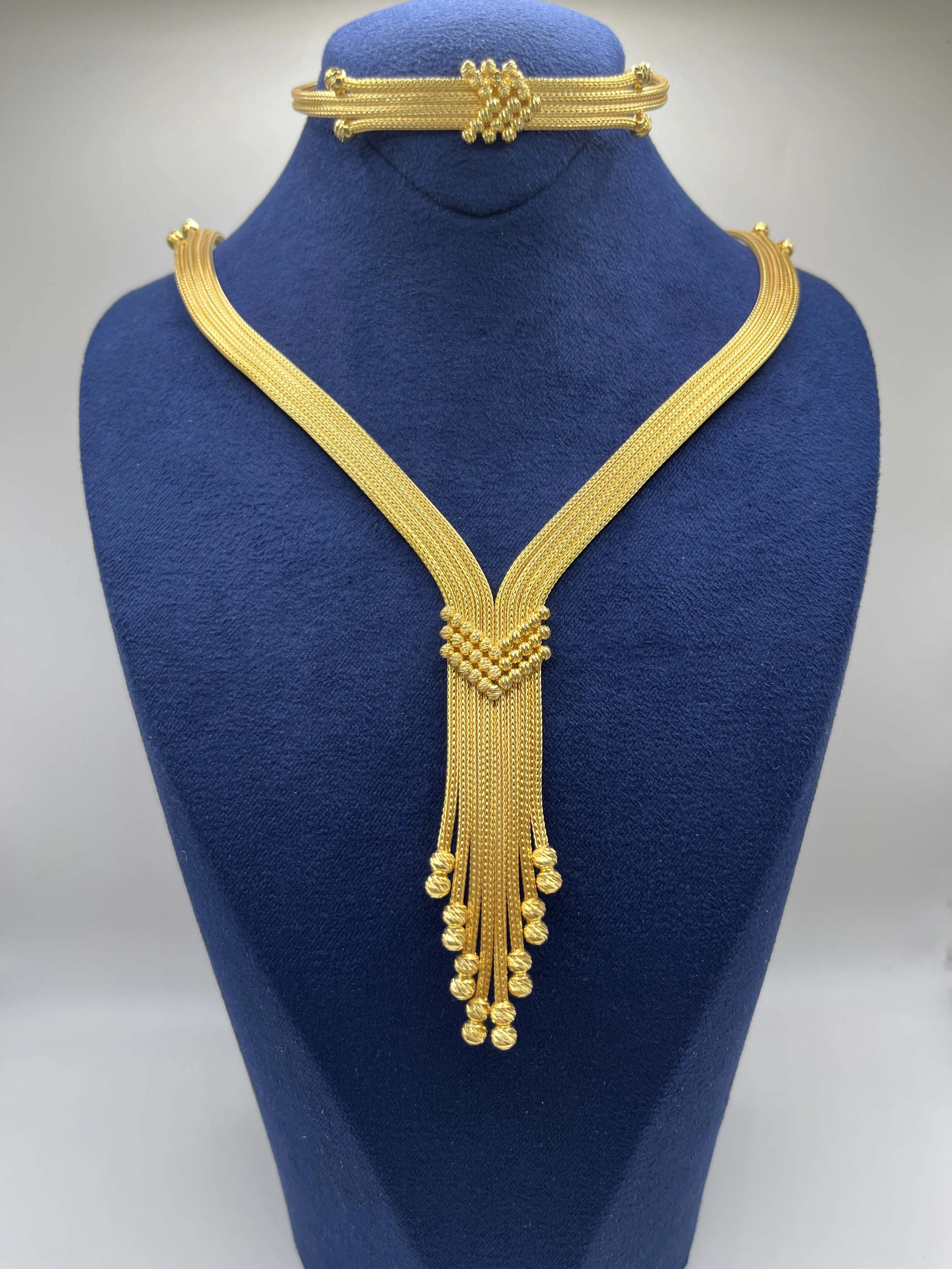 Altın Kaplamalı Dorika Gümüş Set (Küpesiz)