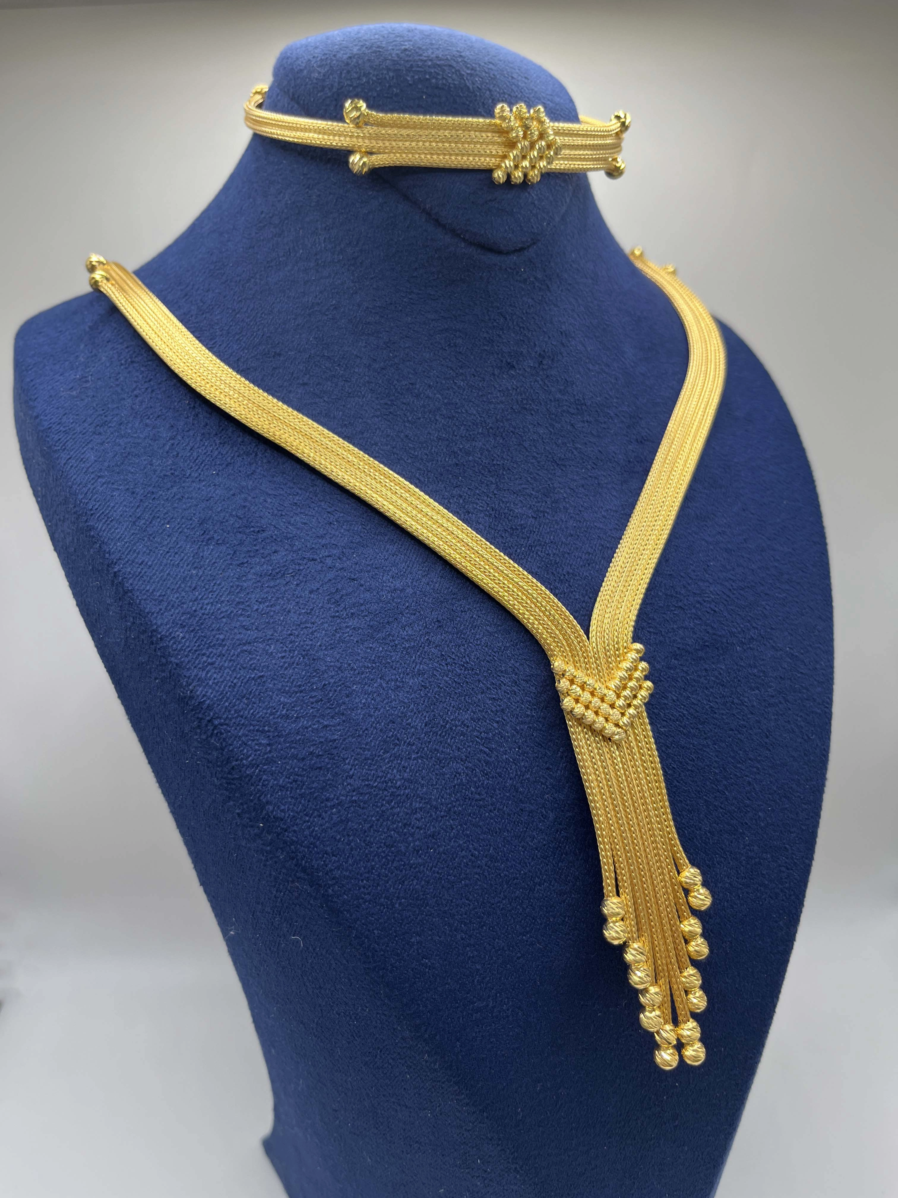 Altın Kaplamalı Dorika Gümüş Set (Küpesiz)