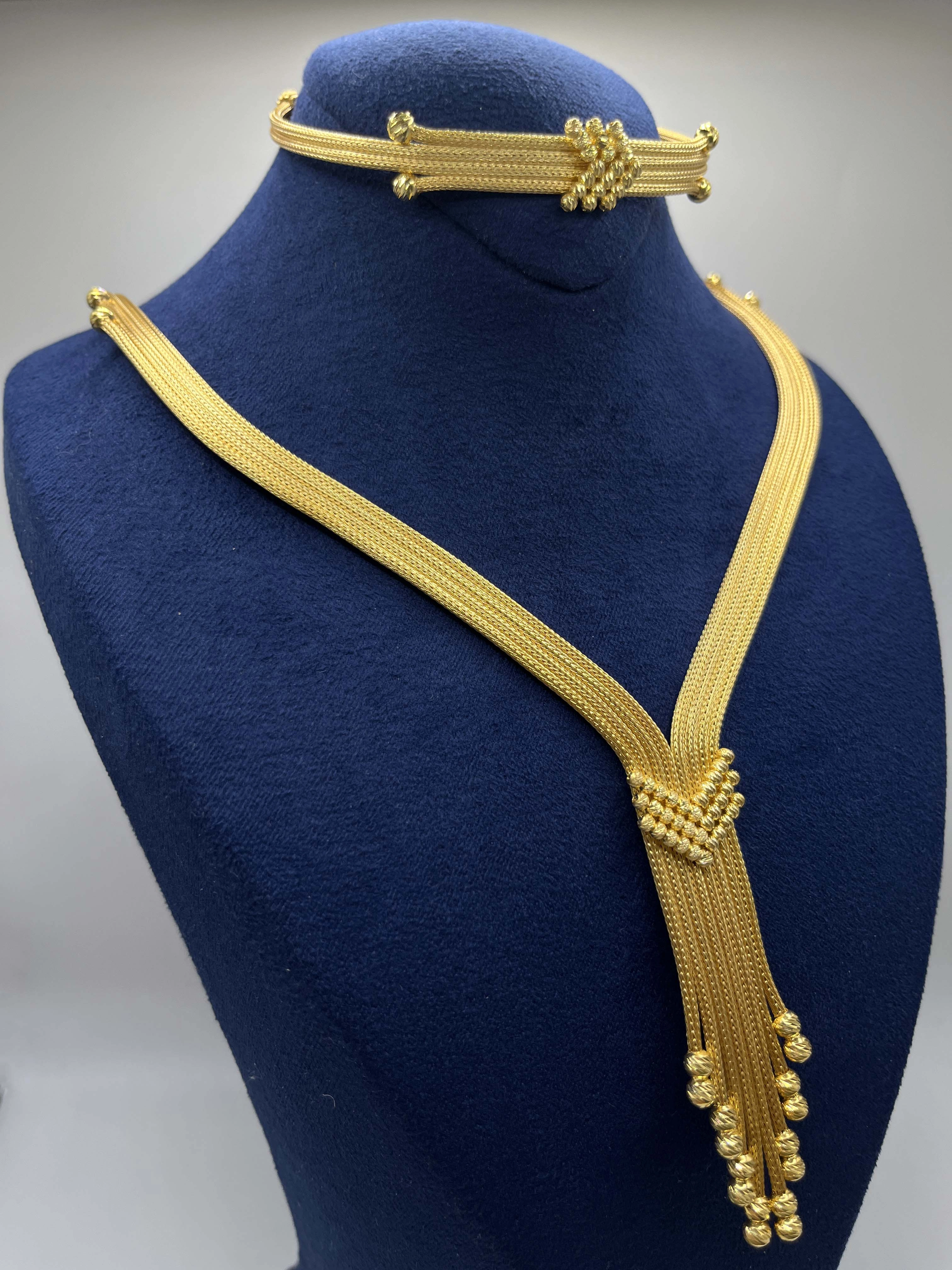 Altın Kaplamalı Dorika Gümüş Set (Küpesiz)