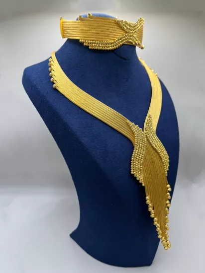 Altın Kaplamalı Dorika Gümüş Set (Küpesiz)